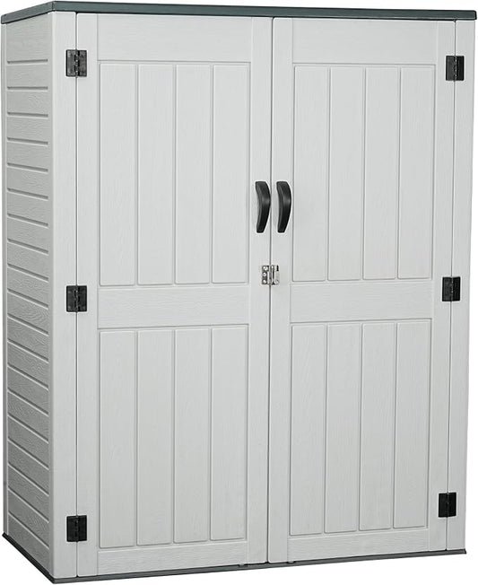 EHHLY Vertical Resin Storage Shed, 60 Cuft Garden Tool Sheds & Outdoor Storage by EHHLY