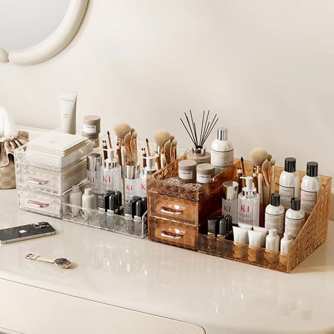 Clear Makeup Organizer for Vanity, Desk Makeup Caddy - Image 2