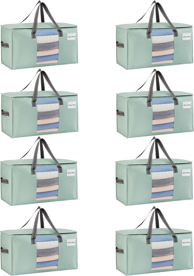 VENO 8 Pack Moving Bags, Comforter and Blanket Storage Bags by Veno