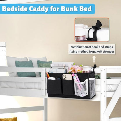 Loghot Bedside Caddy/Bedside Storage Bag Hanging Organizer - Image 3