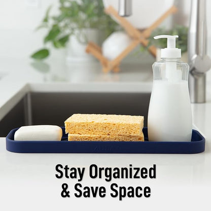 Zulay Kitchen Large Silicone Sponge Holder – Flexible Sink Organizer Tray - Image 6
