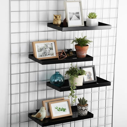 Coume 4 Pcs Gridwall Shelf Grid Panel Display Shelf Metal Wire Wall Rack - Image 2