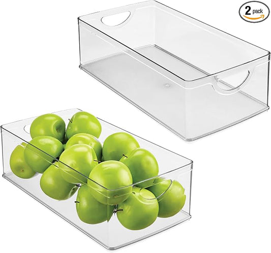 iDesign Stackable Clear Plastic Extra Long Storage Bin, Organizer by iDesign