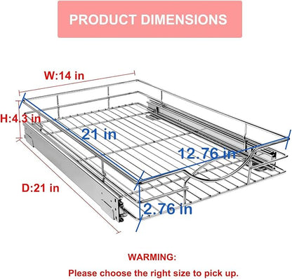 Pull Out Cabinet Drawer Organizer, 14”W x 21”D - Image 2
