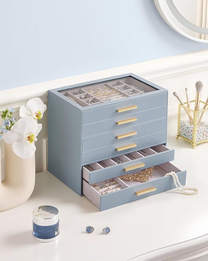 Lolalet Jewelry Box Organizer, 6-Layer Jewelry Organizers and Storage Case - Image 2