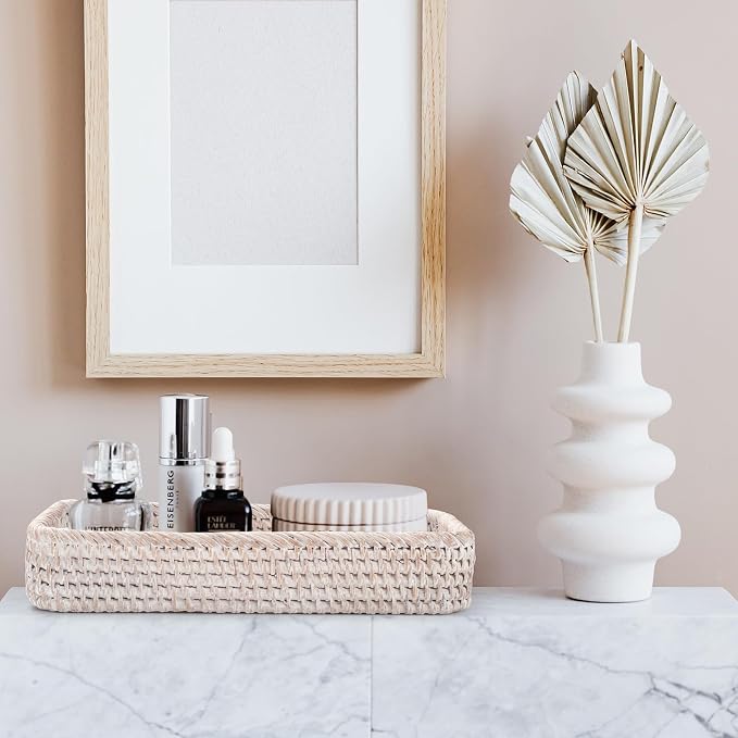 Rattan Bathroom Vanity Tray, Toilet Tank Tray, Toilet Basket Tank Topper - Image 5