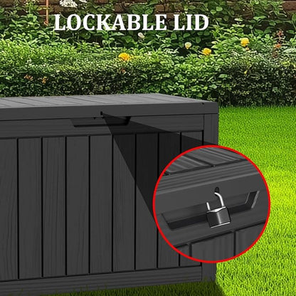 180 Gallon Resin Deck Box, Waterproof Outdoor Storage Box - Image 6