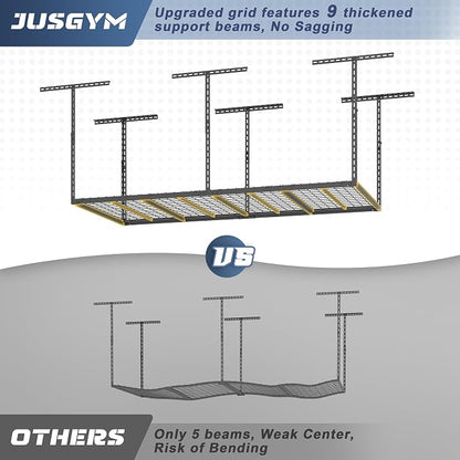3X6FT Overhead Garage Storage Rack, Heavy Duty Metal Overhead Storage Organizer - Image 3