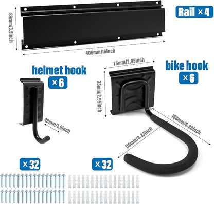 Sinoer 6-Bike & 6-Helmet Wall Mount Rack - Image 8