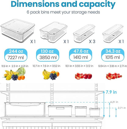 8 Pack Refrigerator Organizers, Stackable Storage Containers - Image 3