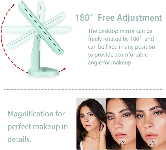 Tri-fold Lighted Vanity Makeup Mirror - Image 2