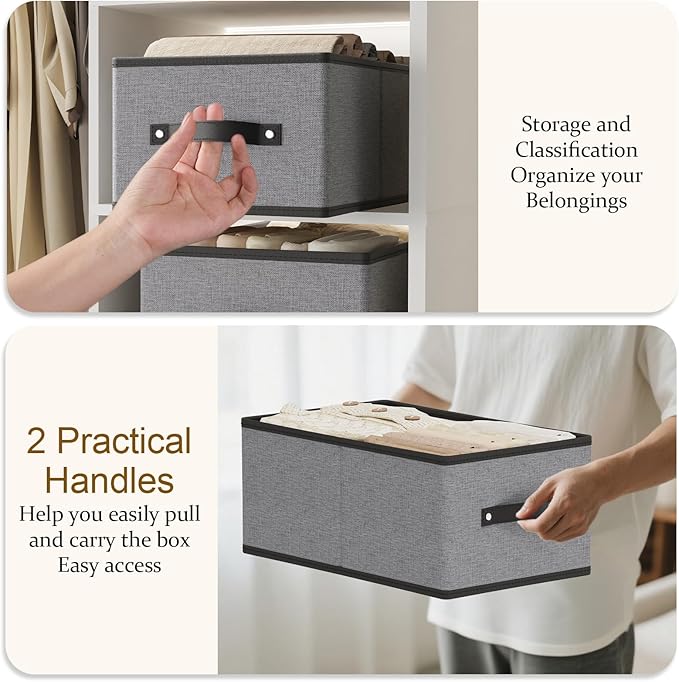 Clothing Storage Bins, 16.1 × 9.8 × 6.5 Inch Storage Cubes - Image 5