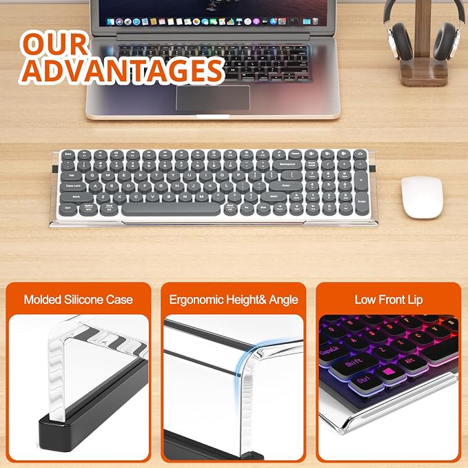 Richboom Computer Keyboard Stand Tilt PC Keyboard Stand Riser - Image 8