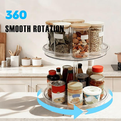 2 Tier Lazy Susan Organizer, 9.7 Inch Lazy Susan Turntable - Image 2