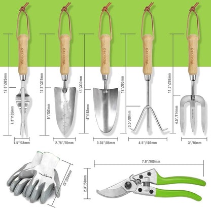 WORKPRO Garden Tools Set, 8 Piece, Stainless Steel Heavy Duty Gardening Tools - Image 2