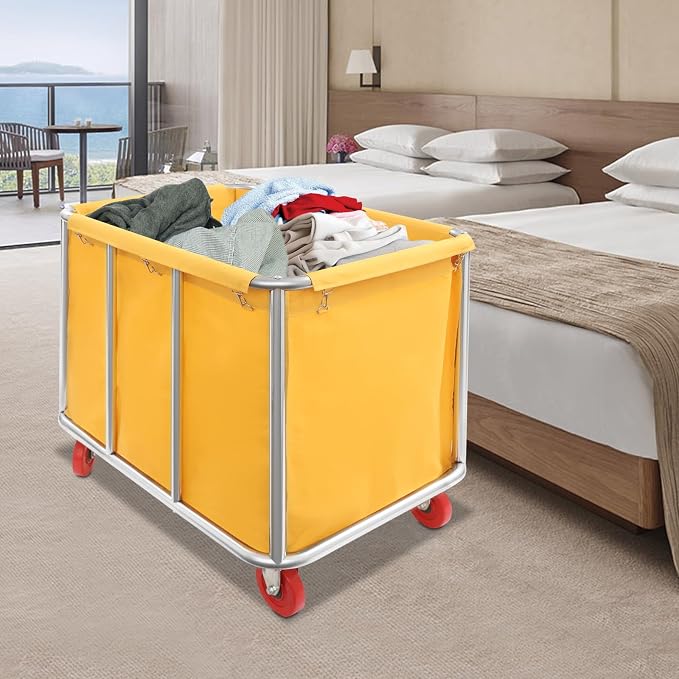 Commercial Laundry Cart with Wheels, Laundry Hamper Cart, Heavy Duty Rolling - Image 5