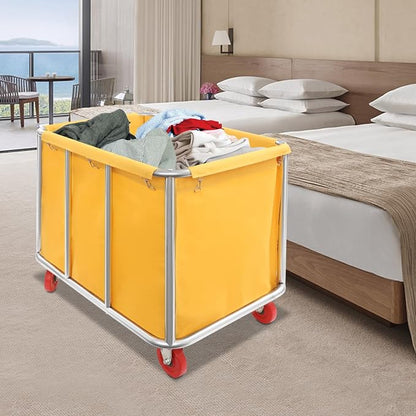 Commercial Laundry Cart with Wheels, Laundry Hamper Cart, Heavy Duty Rolling - Image 5