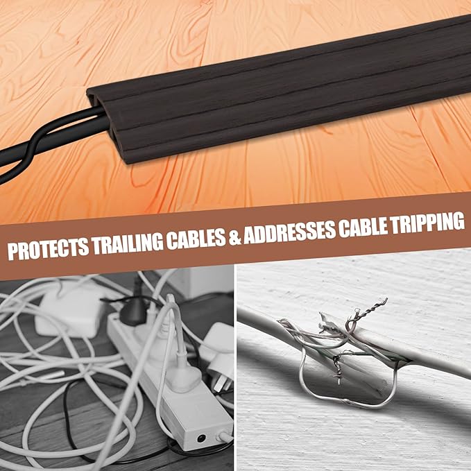 Floor Cord Cover Self Adhesive Cord Hider, 3.3FT Cable Management, Extension - Image 6