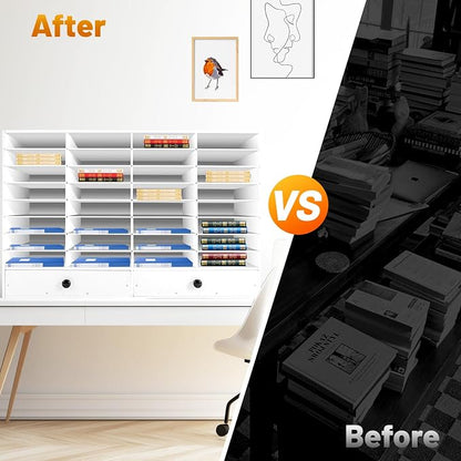 Adjustable Literature Organizer, 32 Compartments Mail Sorter Organizer - Image 8