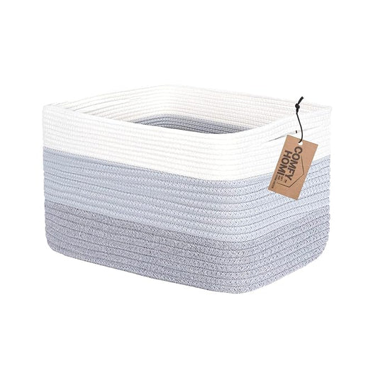 COMFY-HOMI Cotton Rope Woven Basket by COMFY-HOMI