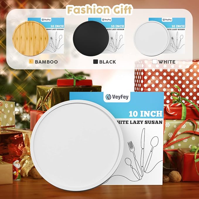 Turntable Vanity Tray 10 Inch for Perfume Candle, Bamboo Kitchen Sink - Image 5