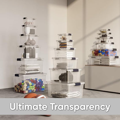 Superio Storage Bins with Lids- 8 Pack, 7.4 Qt Clear Boxes - Image 6