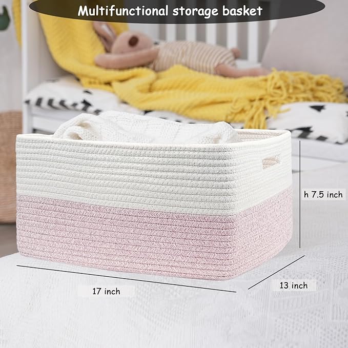 COMFY-HOMI Cotton Rope Woven Basket - Image 4