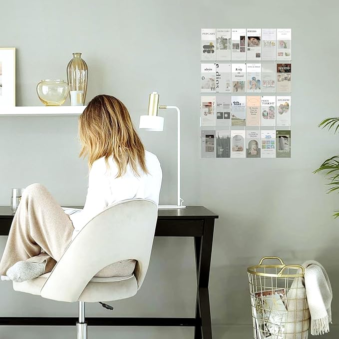 Acrylic Brochure Pamphlet Holder, 24 Clear Wall Mount Display Holders, Trifold - Image 6