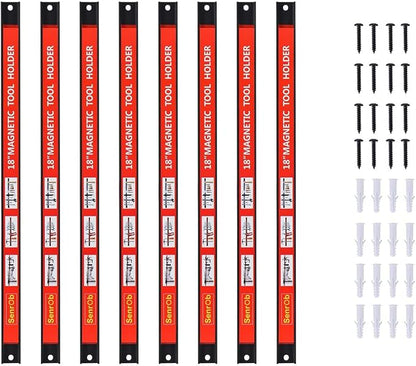 Magnetic Tool Holder 18 Inch 8 Pack Heavy Duty Magnet Tool Bar Strip Rack Wall by CooFel