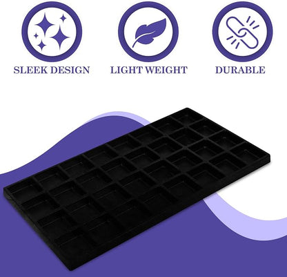 Novel Box 5 Pack 32-Slot Black Liner Jewelry Storage Tray Inserts 14.75x8.25x1 - Image 4