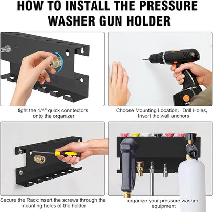 Wall Mounted Pressure Washer Gun & Foam Cannon Holder, Car Wash Accessories - Image 7