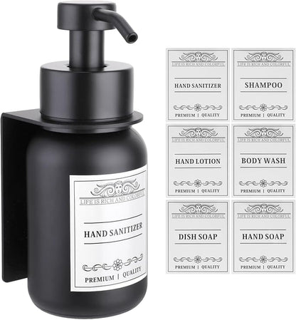 Black Glass Soap Dispenser Wall Mount by NOBTOU