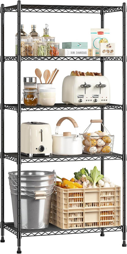 59.4" H x 21.5" W x13.6 D 5-Tier Storage Shelves 1010LBS Wire Shelving by Romorgniz