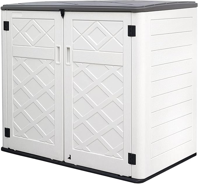 Resin Outdoor Storage Shed, 38 cu.ft Outdoor Storage Box Waterproof by Mrosaa