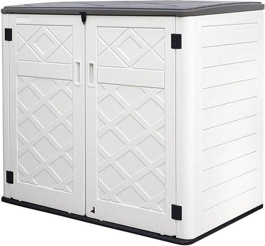 Resin Outdoor Storage Shed, 38 cu.ft Outdoor Storage Box Waterproof by Mrosaa