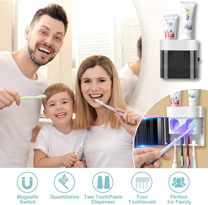 Toothbrush Holder Toothpaste Dispenser Wall Mounted - Image 5