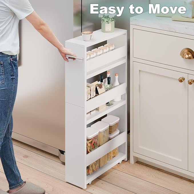 MARTY White Slim Storage Cart - Image 2
