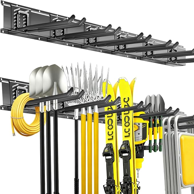 Garage Tool Organizer Wall Mount, 48inch Heavy Duty Garden Tool organizer by CRXCRC