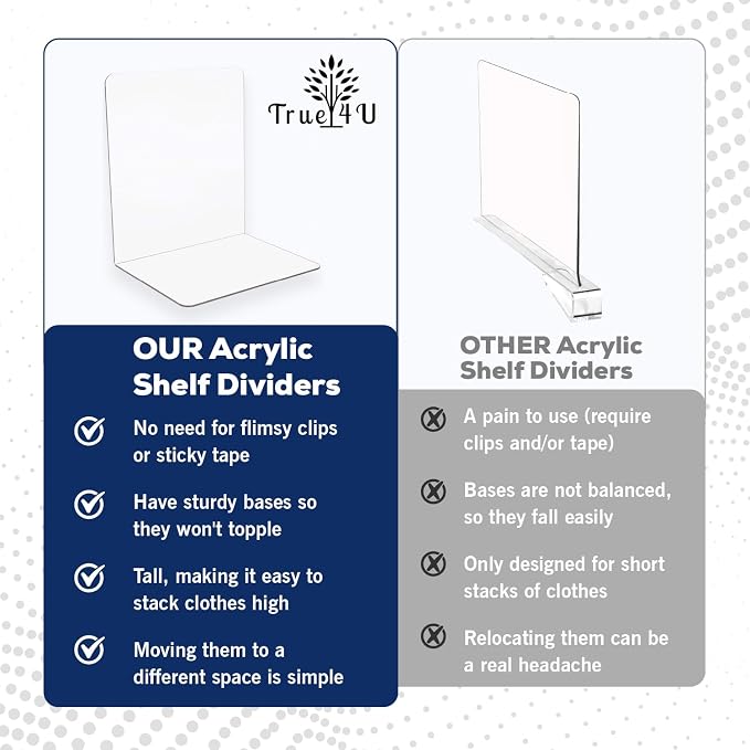 True 4U 6 Pack Acrylic Shelf Dividers - Image 4