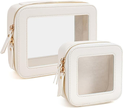 Travel Clear Makeup Bag Set, TSA Approved Cosmetic Bag Case by FFpaw