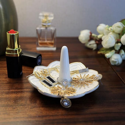 Ceramic White Mandala Jewelry Holder Decorative Ring Holder/Trinket Tray - Image 5