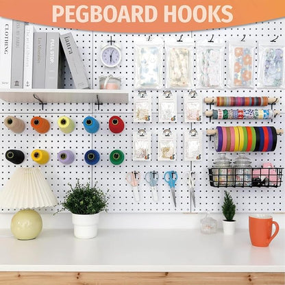 HUHOLE Pegboard Hooks 6 Inch 50PC, Fit 1/4" or 1/8" Pegboard, Ideal Peg Board - Image 7