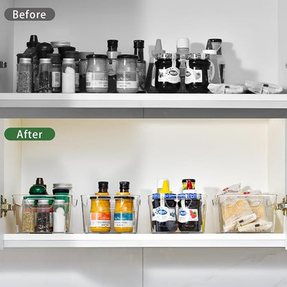 12 Pack Clear Plastic Storage Bins, Pantry Organizers and Storage, Plastic - Image 6