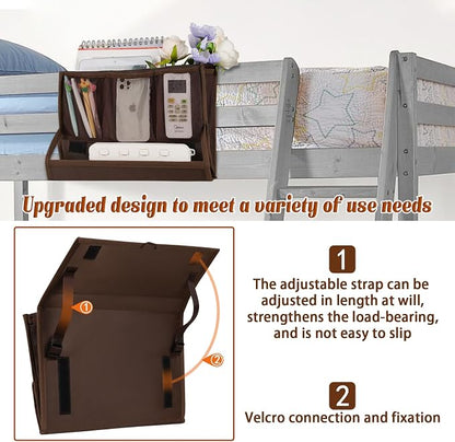 Bedside Storage Organizer with Power Strip Holder and Adjustable Straps Bed - Image 4