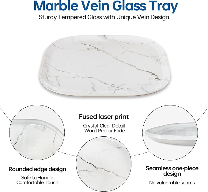 Vanity Decorative Tray, Bathroom Tray Countertop Organizer - Image 4