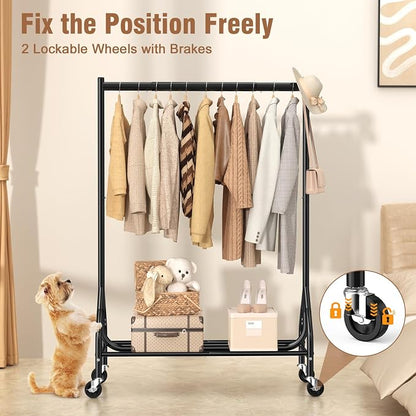 EAGMAK Heavy Duty Clothes Rack Load 420 LBS, Rolling Garment Rack - Image 6