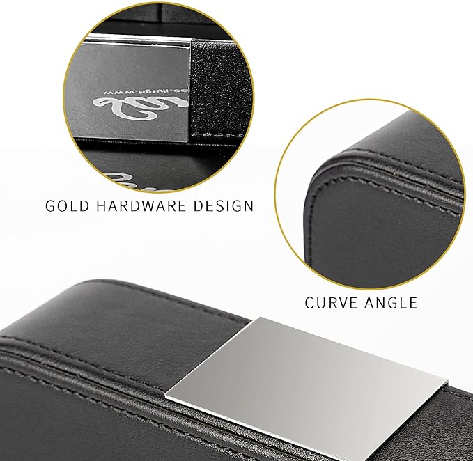 SANZIE Luxury Leather Tray Desktop Storage Catchall Organizer Decorative Tray - Image 2