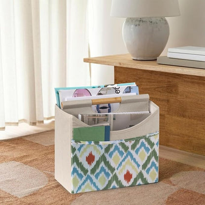 EZDeco Magazine Holder Boho Magazine Rack Floor Foldable 3 Pocket Magazine - Image 6