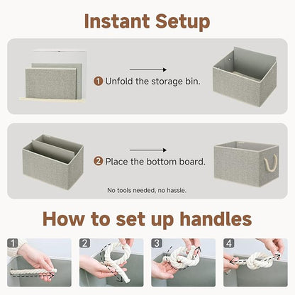 StorageWorks Storage Baskets for Shelves, Foldable Fabric Closet Storage Bins - Image 8