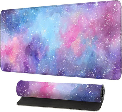 Galaxy Mouse Pad Large, Extended Gaming Desk Mat – 31.5 x 11.8 in – Watercolor by LEIWEIHOPE
